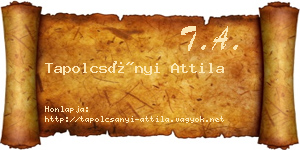 Tapolcsányi Attila névjegykártya